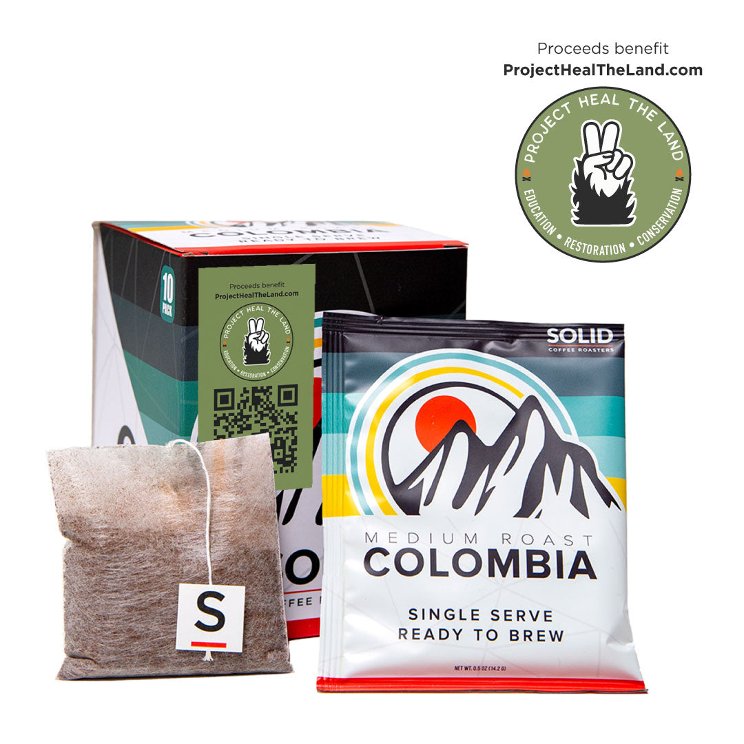 Single Serve Coffee Tea Bag (10 Pack) Colombia Solid Coffee Roasters
